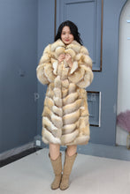 Load image into Gallery viewer, Full length kit fox fur coat with english collar