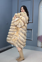 Load image into Gallery viewer, Full length kit fox fur coat with english collar