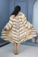 Load image into Gallery viewer, Full length kit fox fur coat with english collar