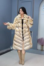 Load image into Gallery viewer, Full length kit fox fur coat with english collar