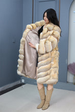 Load image into Gallery viewer, Full length kit fox fur coat with english collar