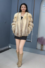 Load image into Gallery viewer, Natural kit fox fur coat & jacket