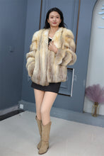 Load image into Gallery viewer, Natural kit fox fur coat & jacket