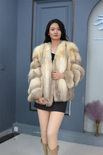 Load image into Gallery viewer, Natural kit fox fur coat & jacket