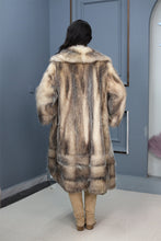 Load image into Gallery viewer, Full length opossum fur coat with shawl collar