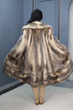 Load image into Gallery viewer, Full length opossum fur coat with shawl collar