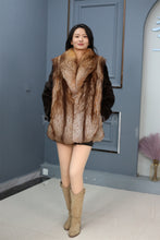 Load image into Gallery viewer, Natural Saga gold fox fur coat & jacket with shawl collar