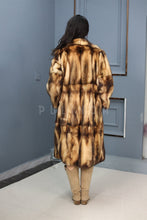 Load image into Gallery viewer, Full length fitch fur coat with shawl collar