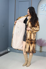 Load image into Gallery viewer, Full length fitch fur coat with shawl collar