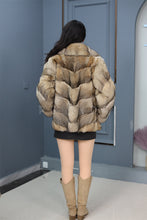 Load image into Gallery viewer, Natural Saga gray fox fur coat & jacket with english collar
