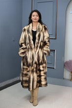 Load image into Gallery viewer, Full length fitch fur coat with shawl collar