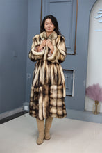 Load image into Gallery viewer, Full length fitch fur coat with shawl collar