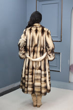 Load image into Gallery viewer, Full length fitch fur coat with shawl collar