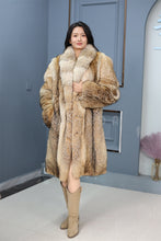 Load image into Gallery viewer, Full length coyote fur coat with shawl collar