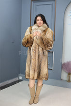 Load image into Gallery viewer, Full length coyote fur coat with shawl collar