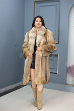 Load image into Gallery viewer, Full length coyote fur coat with shawl collar