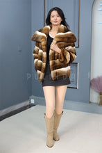 Load image into Gallery viewer, Natural rex rabbit fur coat & jacket with shawl collar