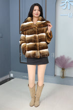 Load image into Gallery viewer, Natural rex rabbit fur coat & jacket with shawl collar