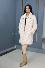 Load image into Gallery viewer, Mid-length genuine Saga mink fur coat