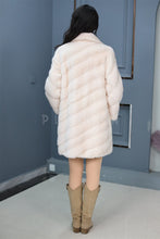 Load image into Gallery viewer, Mid-length genuine Saga mink fur coat