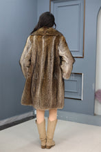 Load image into Gallery viewer, Full length racoon fur coat with shawl collar