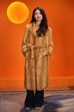 Load image into Gallery viewer, Full length natural golden marten coat with shawl collar