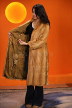 Load image into Gallery viewer, Full length natural golden marten coat with shawl collar