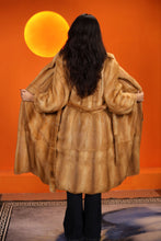 Load image into Gallery viewer, Full length natural golden marten coat with shawl collar