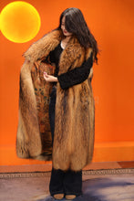 Load image into Gallery viewer, Full length natural finnraccoon fur coat with shawl collar