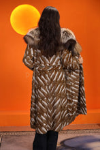 Load image into Gallery viewer, Full length gray squirrel fur coat with shawl collar