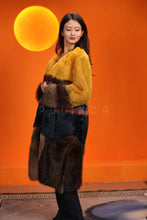 Load image into Gallery viewer, Full length natural beaver and lamb fur coat