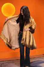 Load image into Gallery viewer, Mid-length natural golden marten coat with shawl collar