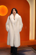 Load image into Gallery viewer, Full length Saga arctic fox fur coat with shawl collar