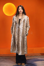 Load image into Gallery viewer, Full length women's natural lynx fur coat with shawl collar