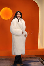 Load image into Gallery viewer, Full length Saga arctic fox fur coat with shawl collar
