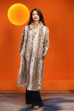 Load image into Gallery viewer, Full length women's natural lynx fur coat with shawl collar