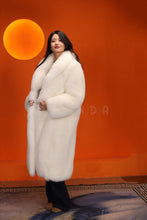 Load image into Gallery viewer, Full length Saga arctic fox fur coat with shawl collar