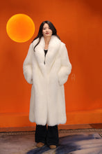 Load image into Gallery viewer, Full length Saga arctic fox fur coat with shawl collar