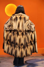 Load image into Gallery viewer, Full length natural fitch fur coat with shawl collar