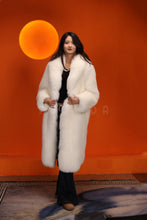 Load image into Gallery viewer, Full length Saga arctic fox fur coat with shawl collar