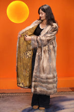 Load image into Gallery viewer, Full length natural opossum fur coat with shawl collar