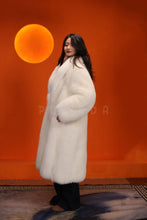 Load image into Gallery viewer, Full length Saga arctic fox fur coat with shawl collar