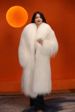 Load image into Gallery viewer, Full length Saga arctic fox fur coat with shawl collar