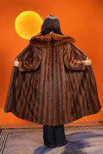 Load image into Gallery viewer, Full length natural muskrat fur coat with shawl collar