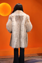 Load image into Gallery viewer, Mid-length women's natural lynx fur coat with shawl collar