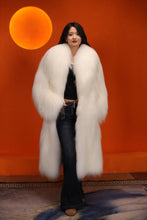 Load image into Gallery viewer, Full length Saga arctic fox fur coat with shawl collar