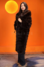 Load image into Gallery viewer, Full length natural Saga sable fur hooded coat