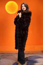 Load image into Gallery viewer, Full length natural Saga sable fur hooded coat