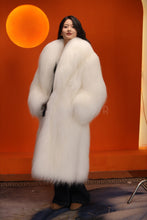 Load image into Gallery viewer, Full length Saga arctic fox fur coat with shawl collar