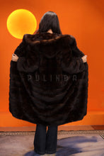 Load image into Gallery viewer, Full length natural Saga sable fur hooded coat